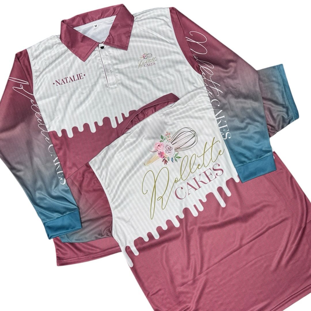 Rollette Cakes polo and fishing shirts